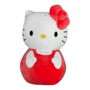 Hello Kitty 13” Plush Pillow Red Bow Sanrio Soft Stuffed Character